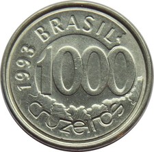 Brazil 1000 Cruzeiros Coin 1992-1993