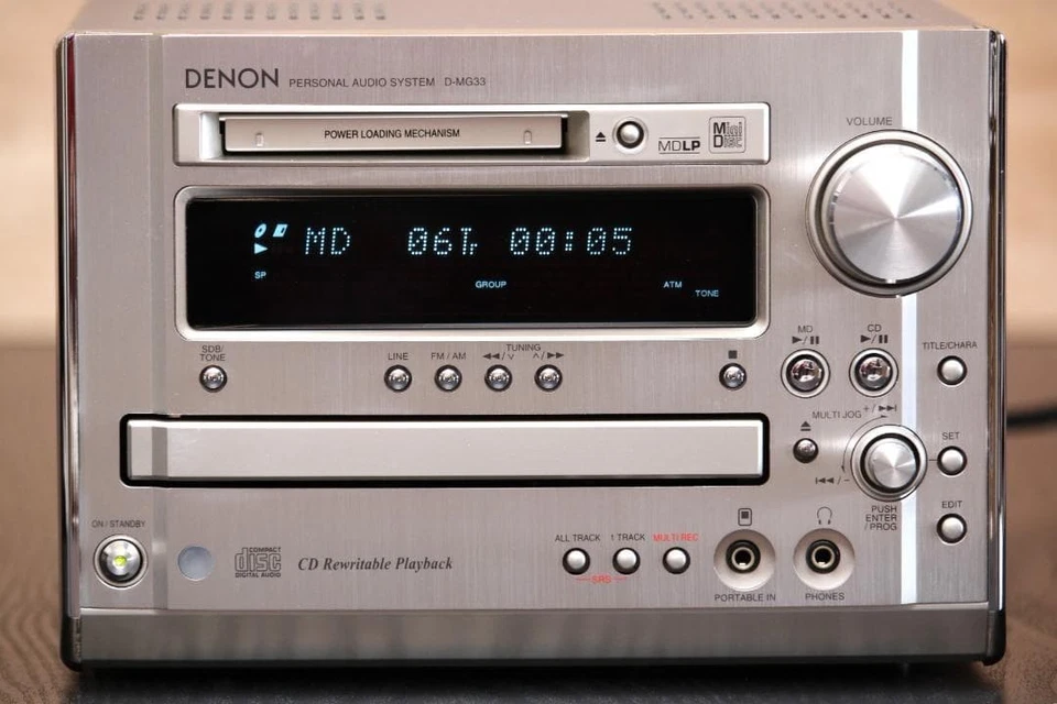 Denon D-MG33 Mini Sistema de Componentes CD MD Sintonizador Amplificador con Manual Totalmente Funcional Foto 4 de 4
