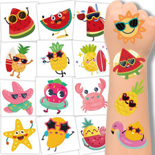 240 Pcs Summer Fruit Temporary Tattoos for Kids, Pool Party Favors
