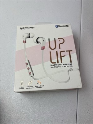 Merkury Innovations Uplift Bluetooth Wireless Magnetic Earbud WHITE/PINK New