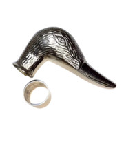 Brass duck Handle Silver Finish Wooden Walking Stick