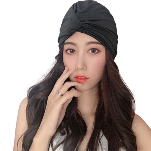 Pleated Summer Swim Turban Cap Knotted Hot Spring Bathing Hat Long Short Hair - Picture 15 of 23