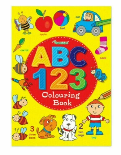 ABC 123 Colouring A4 Book Learn to Write Letters Numbers Activity Colouring Book - Picture 1 of 1