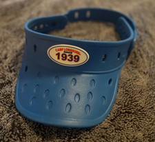 Camp Longhorn 1939 ADJUSTABLE STRAPBACK SUN VISOR/CAP, Blue Rubber Summer Camp