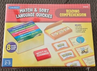 Lakeshore Reading Comprehension Match & Sort Language Quickies Games (PP576) NEW