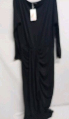 pretty garden black dress Rhoda Black Plunge Maxi Dress