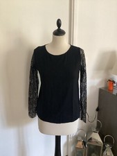 Haut blouse BA&SH taille 1 (36) noir dentelle tres bon etat