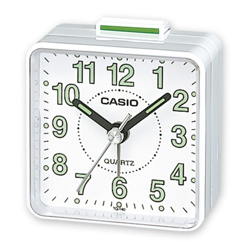 Sveglia Casio TQ-140 al Quarzo con Allarme per Viaggio Colore Nero Bianco Rosso - Foto 3 di 4