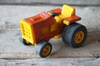 Retro Tonka Pressed Steel Garden Lawn Mower Tractor Orange Vintage Farm Toy