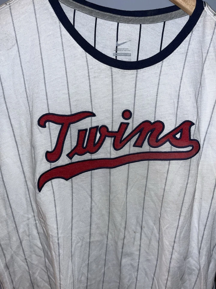 Minnesota Twins NWT pinstripe & embroidered shirt, Nike Cooperstown Collection - Image 2 of 4