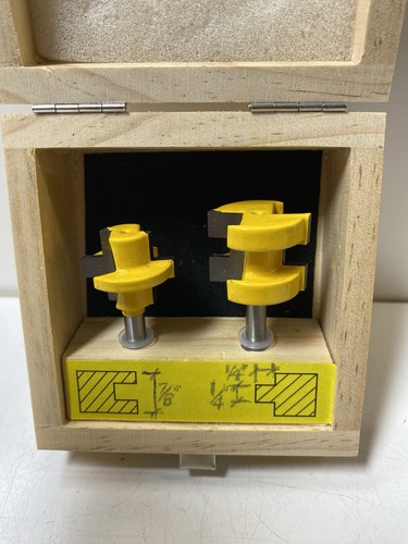 3/4" 2 Bit Tongue and Groove Router Bit Set - 1/4" Shank - Yonico 15226q - Picture 6 of 7
