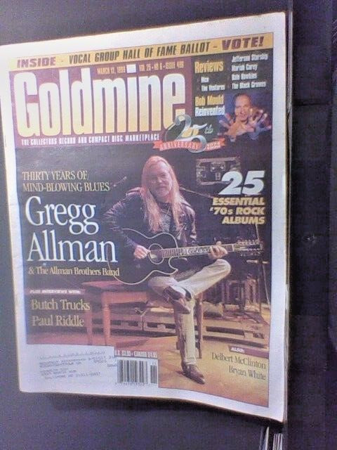 Vintage Goldmine Magazine Gregg Allman Issue 12, 1999 Excellent Condition