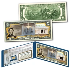 LINCOLN MEMORIAL 100th Anniversary CENTENNIAL 1922-2022 Official U.S. $2 Bill