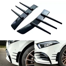 Universal 2Pcs Sport Gloss Black Front Rear Side Fender Vents Wing Decor Trim