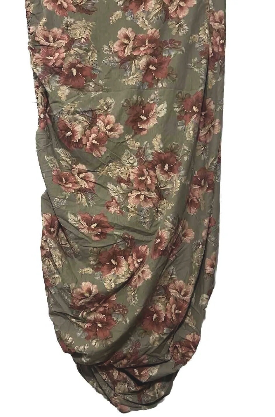 Vtg Ralph Lauren Fitted Sheet Sage Green Charlotte Cottage Floral