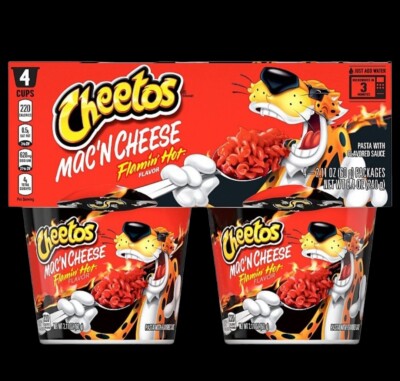 Cheetos Mac 'N Cheese Flamin Hot   4 Cup Count Pack Quick Cook