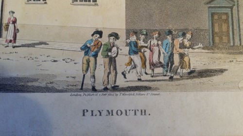 1805 ORIGINAL ANTIQUE AQUATINT ENGRAVING - PLYMOUTH THEATRE - WOODFALL - Picture 4 of 8