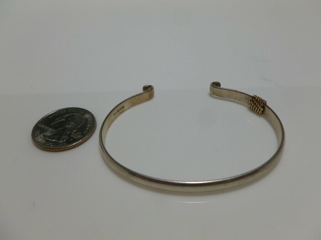 STERLING SILVER 14K GOLD WIRE STACKABLE DESIGNER … - image 4