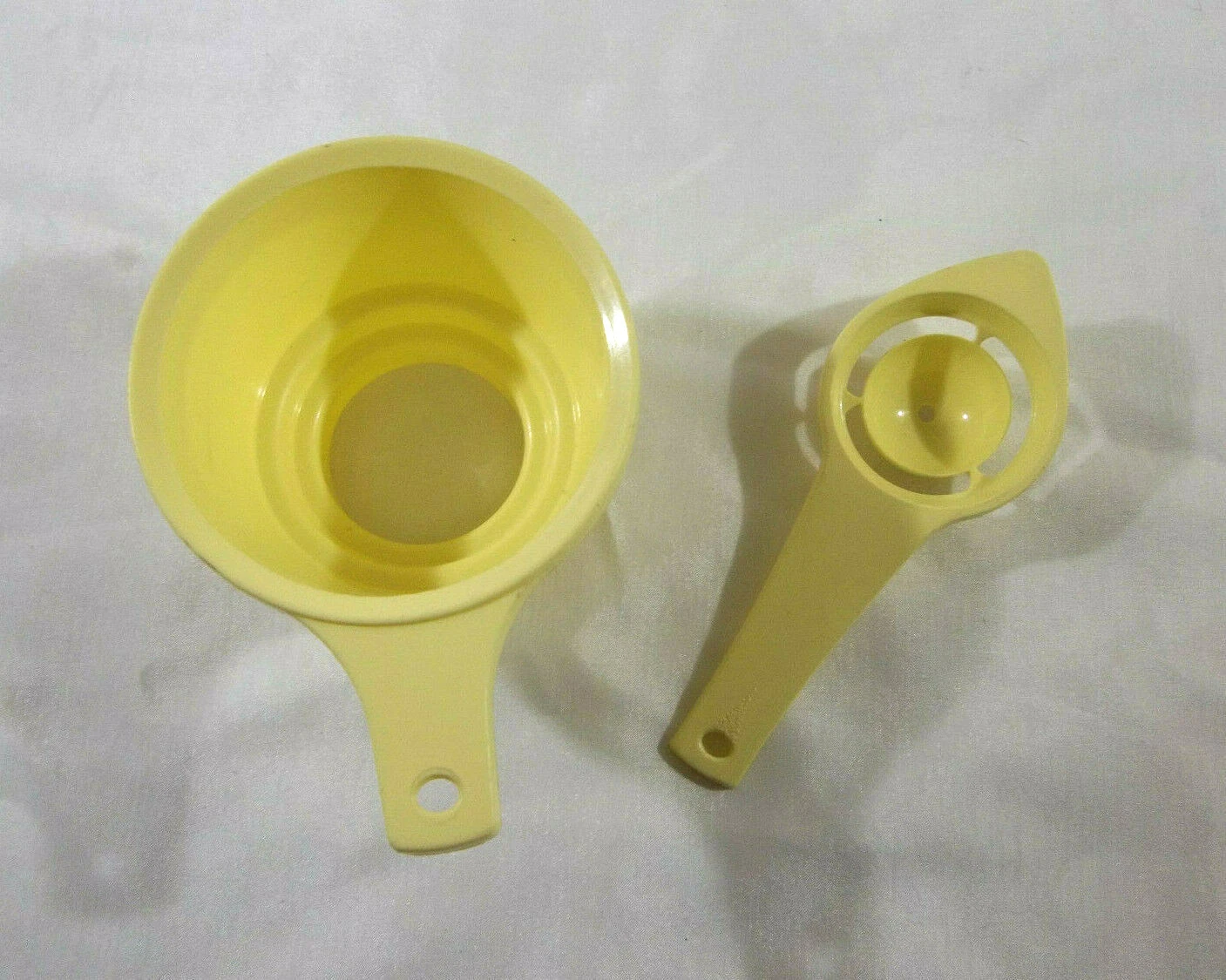 Vintage EKCO Yellow Plastic Canning Funnel and Egg Separator