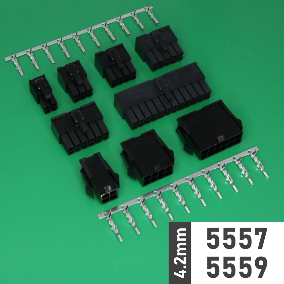 5557/5559 4.2mm Plug+Socket+Crimps 2-24p Connector W2W(Molex Mini-Fit Jr. Style)