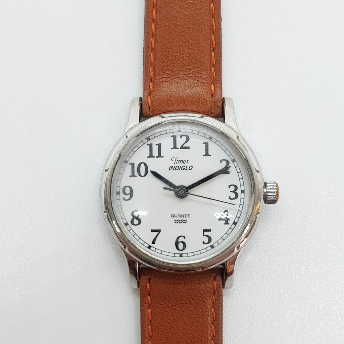 Silver-Tone Retro 90s Timex Indiglo Quartz Watch for Women