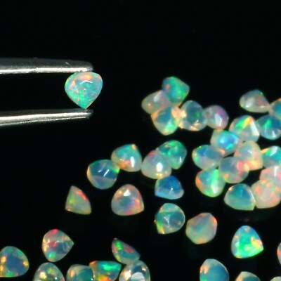 Welo Ethiopian Opal Heart Cut Faceted 3 MM Calibrated 18.75 CT Loose Gemstone