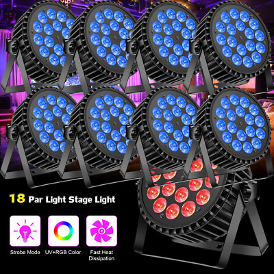 200W Par Wash Scheinwerfer 18 LED Par Strahler RGB UV DMX DJ Show Partylicht