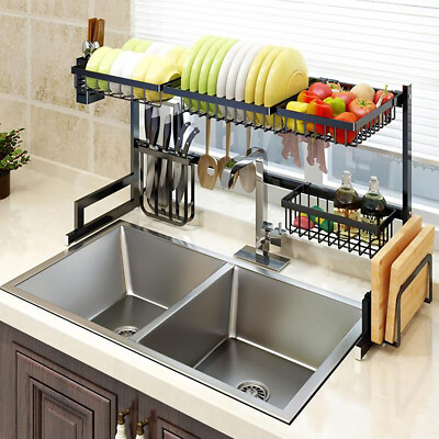 Stainless Steel Kitchen Sink Drain Rack Shelf Sishes Cutlery