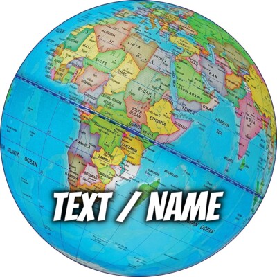 Karte Welt Erde Tortenaufleger Party Deko essbar individuell personalisiert Name Globus Neu