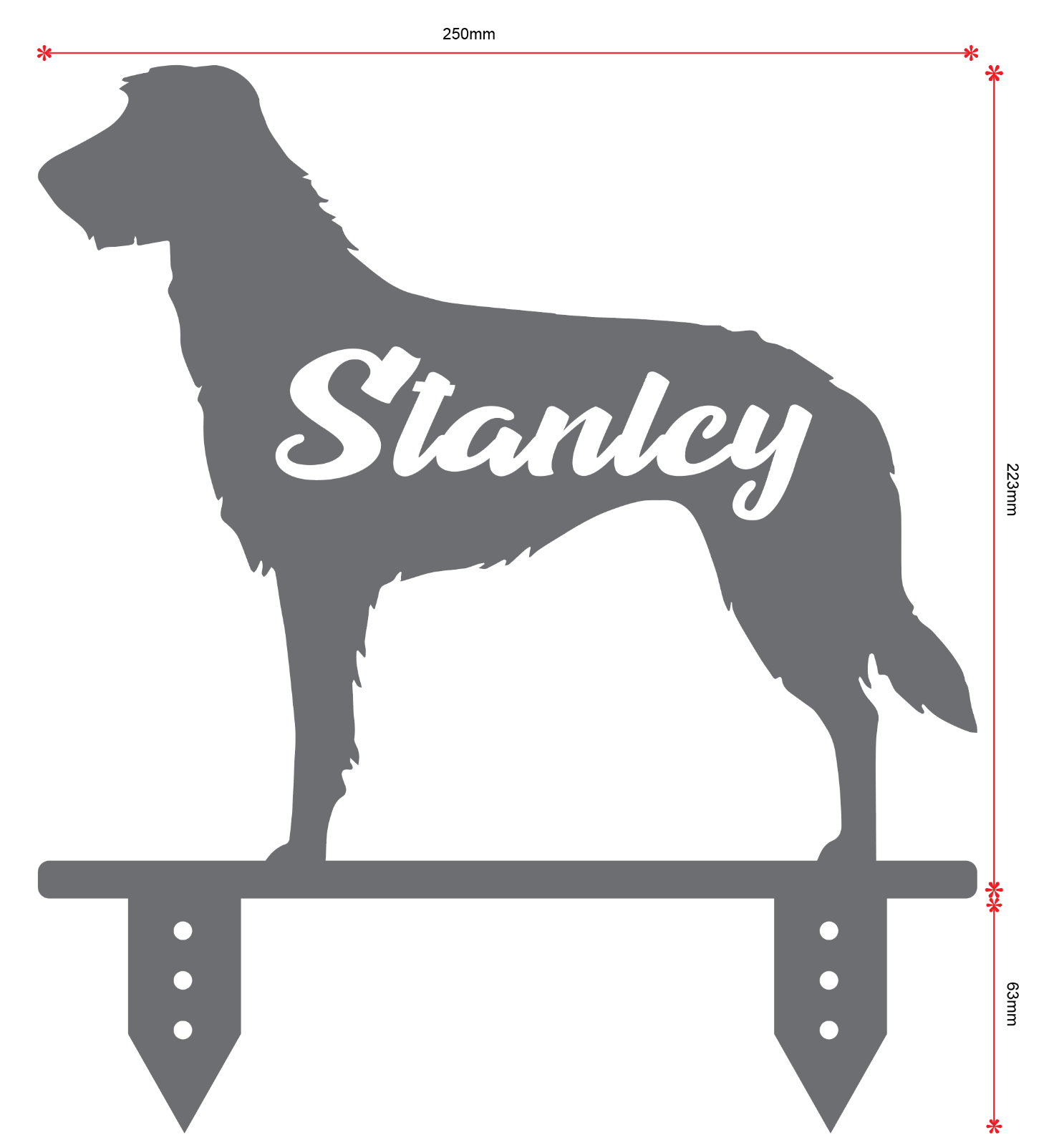 Lurcher Personalised Garden Metal Ornament, Memorial, Dog Statue Dogs Name, Loss eBay