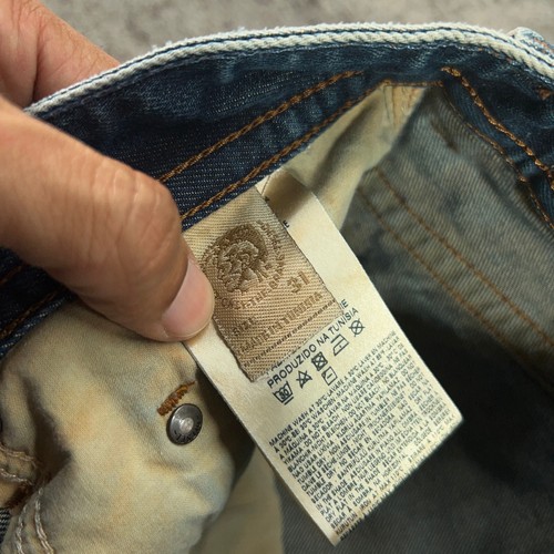 Diesel Jeans Mens 31x29 Blue Denim Fade Thavar Slim Skinny Distressed Actual:32 - Picture 7 of 20