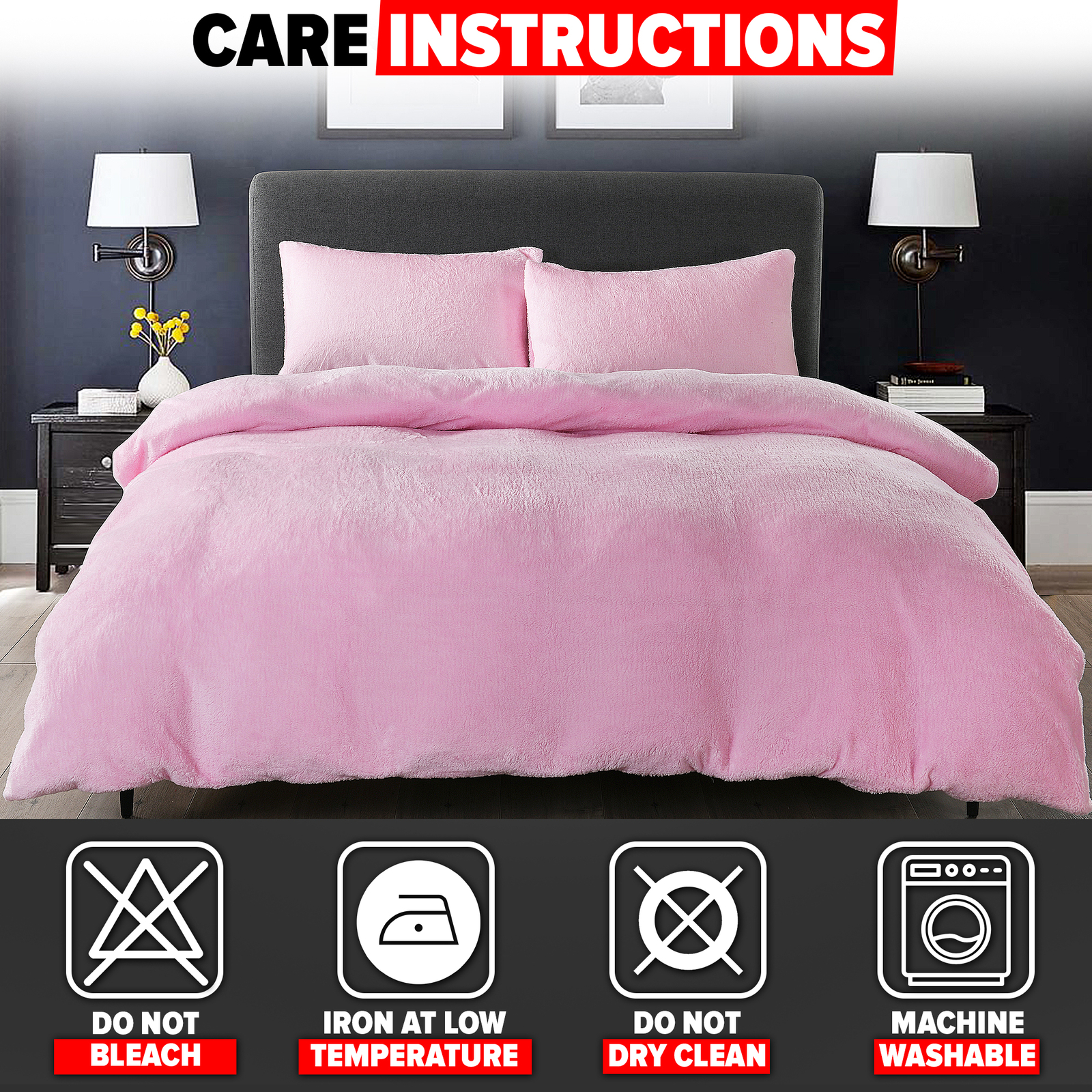 Teddy Fleece Duvet Cover Set Pillow Case Soft Sherpa Thermal Super King