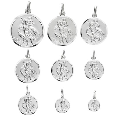 STERLINGSILBER ST CHRISTOPHER ANHÄNGER BARRENANHÄNGER PERSONALISIERTE OPTION GESCHENKBOX
