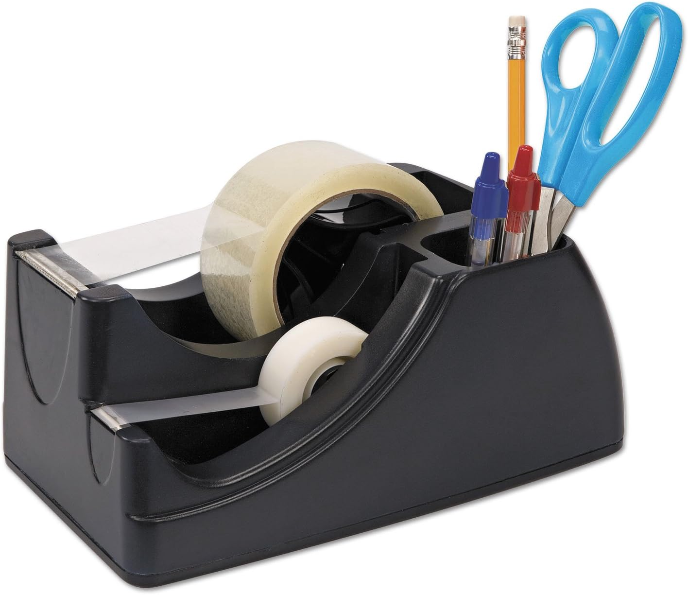 Tape Dispenser Recycled 2-In-1 Heavy Duty  1-Inch and 3-Inch Cores Black-image