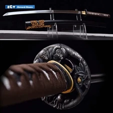 Handmade T10 Clay Tempered Sharp Battle Ready Katana Japan Sword FullTang -Q7974