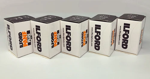 5 Rolls Ilford PAN F Plus 50 36 Exposure Black and White Print Film Cold Stored