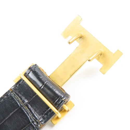 Cinturón de cuero HERMES Constance negro marrón dorado talla 80 auténtico vin... - Imagen 4 de 11