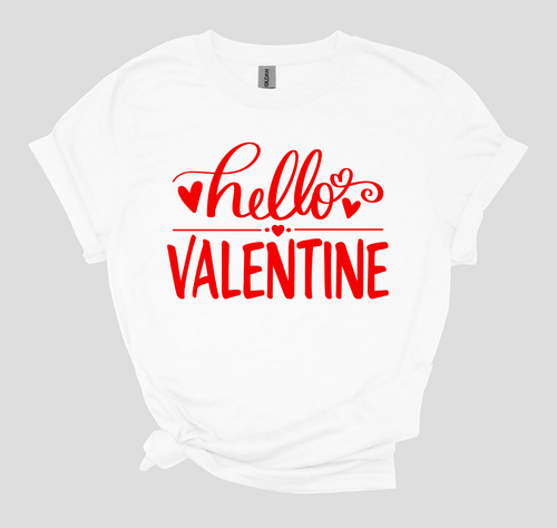 Girl’s & Women’s “Hello Valentine” T-Shirt – Youth & Adults Unisex sizes, Gildan - Picture 5 of 6