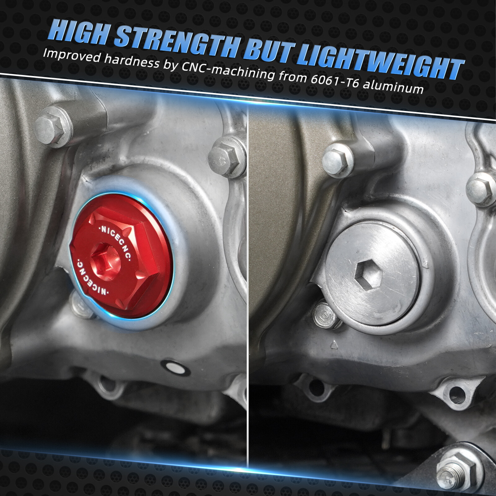 For Honda Sportrax 400 TRX400EX Engine Crankcase Cover Screw Plugs 2000-2008 Red