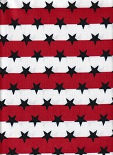 Patriotic Stars and Stripes Tablecloth Red White Blue Fabric 52 x 52 Square