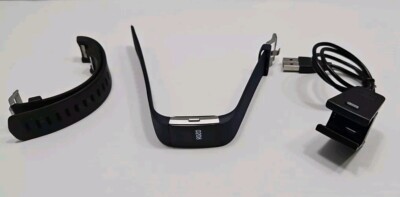 Fitbit Charge 2 Activity Tracker - Silver Black Blue Band With Charging Cable 