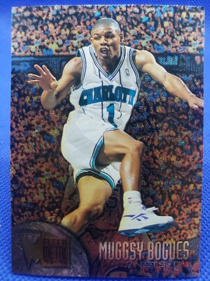 1995 Fleer Metal MUGGSY BOGUES Basketball card #9 CHARLOTTE