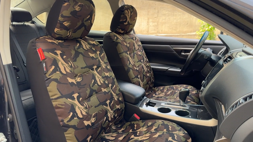 Cotton Brown Army Camo Front Set Car Seat Covers For Toyota FJ CRUISER - Video 1 of 1
