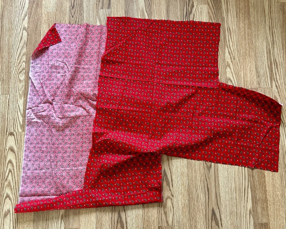 Christmas Holly And Hearts Fabric Piece Red Green Odd Cut 25" x 36" + - Image 3 of 3