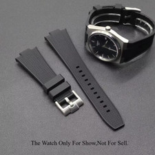 For Tissot PRX 40mm Powermatic 80 Silicone 12mm Black Rubber Watch Band Strap