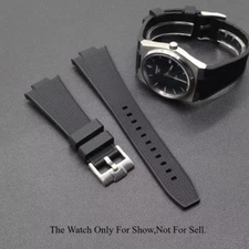 For Tissot PRX 40mm Powermatic 80 Silicone 12mm Black Rubber Watch Band Strap