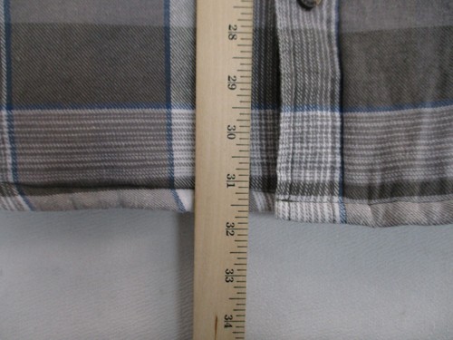Wrangler Jacket Mens XL Gray Plaid Button Up Hooded Shacket Quilted - Picture 7 of 10