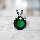 1.25 ct. Genuine Emerald Solitaire Pendant Necklace in Solid Sterling Silver