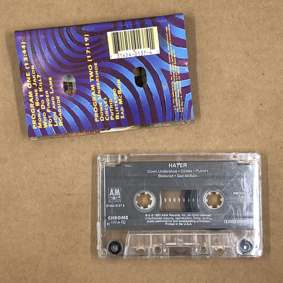 HATER Cassette Tape 90s Grunge DEBUT ALBUM SUPERGROUP SOUNDGARDEN MONSTER MAGNET - Image 3 of 4