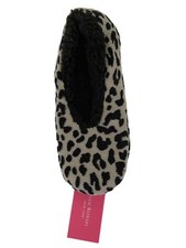 Isaac Mizrahi Leopard Print Sherpa Lined Slippers Women  s Size Medium NEW